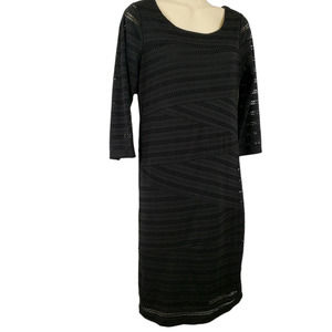 MOTHERHOOD MATERNITY | EYELET LITTLE BLACK DRESS 3/4 SLEEVE WOMEN'S SIZE SMALL